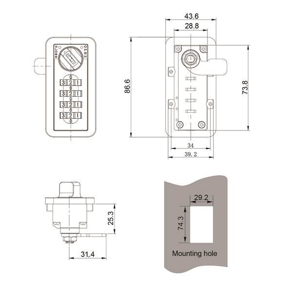 MK707 Mechanical Combination Lock with Search Tool - Combination Locks - 1