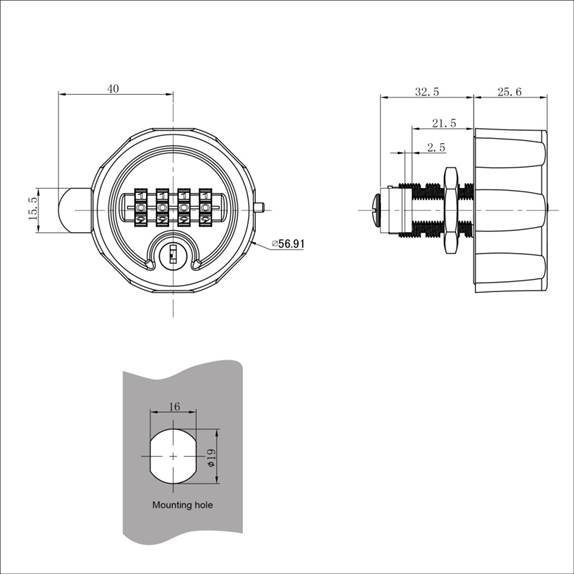 MK708  High Security Dial Combination Locker Lock - Combination Locks - 1