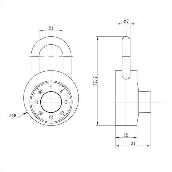 MK710 Round Combination metal Padlock - Combination Locks - 1