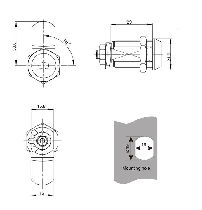 MK102-6N Master Key System Disc Cam Lock - Key Locks - 1