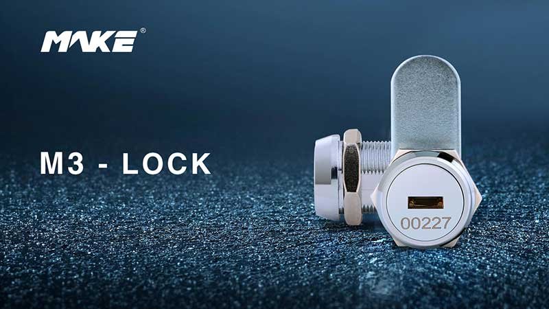 How does Make's metal filing cabinet key lock realize security protection?